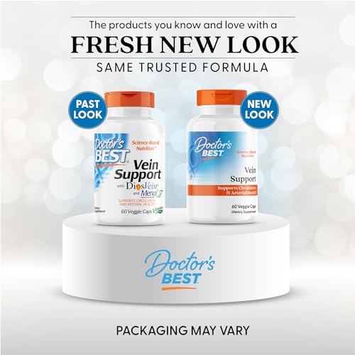 Doctor's Best Vein Support Supplement - Contains Diosmin & Hesperidin, Circulation Support for Legs & Feet, for Men & Women, Formula with Vitamin K2 & Natural Orange Extract, Vegan - 60 Veg Caps Doctor's BESTBuy Supplements Australia