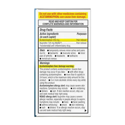 GoodSense Dual Action Acetaminophen and Ibuprofen (NSAID) Tablets, 250 mg/125 mg, Back Pain, 72 Count GoodSenseBuy Supplements Australia