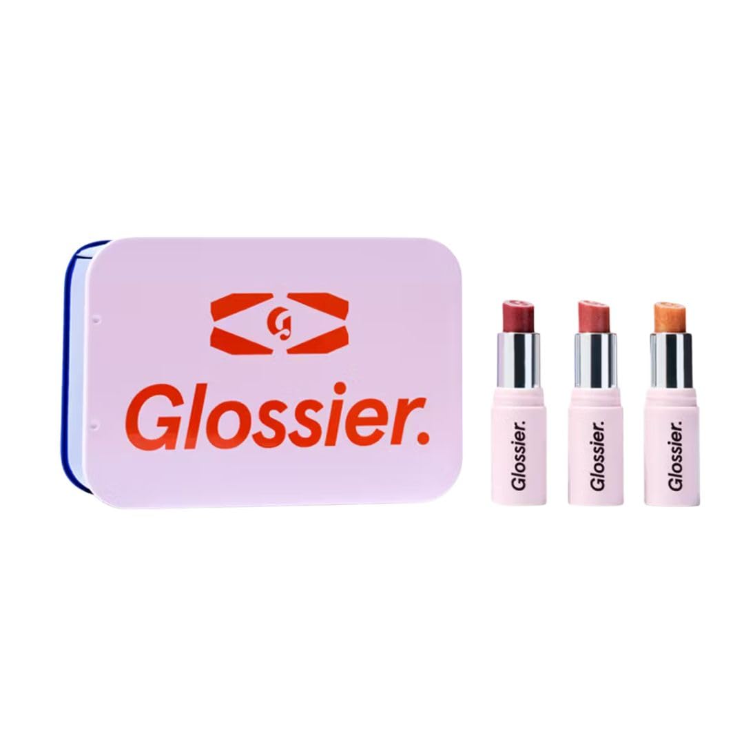 Glossier Mini Ultralip Trio Holiday Gift Set: Pony+, Villa+, Trophy – High-Shine Hydrating Lipstick Minis 0.16 oz GlossierBuy Supplements Australia