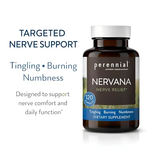 Perennial Nervana – Herbal Nerve Support for Tingling, Burning & Numbness Relief – Promotes Calm Focus & Stress Resilience – Non-Drowsy Mood Balance – 120ct* PerennialBuy Supplements Australia