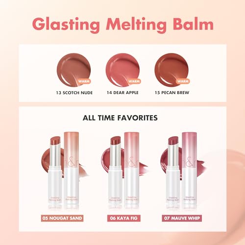 rom&nd GLASTING MELTING BALM #06 Kaya Fig - Vegan K-Beauty Tinted Lip Balm for Crystal Water-Gloss Shine, Deep Hydration & MLBB Rosy Nude Color | Non-Sticky, Long-Lasting Comfort for All Ages rom&ndBuy Supplements Australia