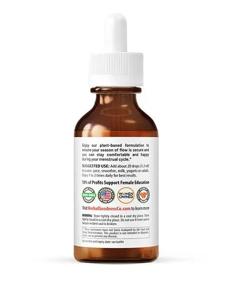 Herbal Goodness Secure in My Flow | Menstrual Support Supplements | Slow Flow Menstrual Supplements, Mood Support, Hormone Health, Aids Relaxation, Metabolic Support 2oz Herbal GoodnessBuy Supplements Australia
