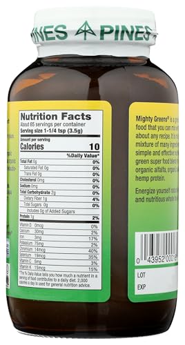 Pines Organic Mighty Greens Superfood Blend, 8 Ounce Pines buy supplements Au
