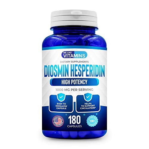 We Like Vitamins Diosmin Hesperidin 1000mg – 180 Capsules – 90 Day Supply - Diosmin and Hesperidin Supplement – Helps to Support Healthy Circulation, Veins, Capillaries, and Lymphatic Drainage We Like VitaminsBuy Supplements Australia