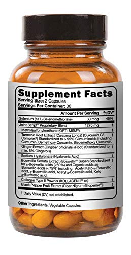 Suzy Cohen Joint Script Joint Support Supplement with Hyaluronic Acid, C3 Curcumin Turmeric Extract, MSM, Collagen Peptides, Ginger, and Boswellia for Maximum Flexibility, Tendon and Cartilage Health Script EssentialsBuy Supplements Australia