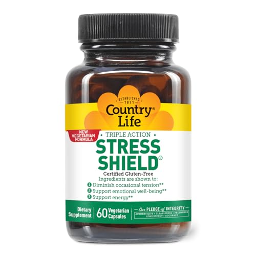 Country Life Stress Shield – Stress & Tension Relief Supplement with Ashwagandha, B-Vitamins for Energy & Emotional Well-Being, Supports Mental Clarity & Resilience, Gluten-Free, Vegan, 60 Capsules Country LifeBuy Supplements Australia