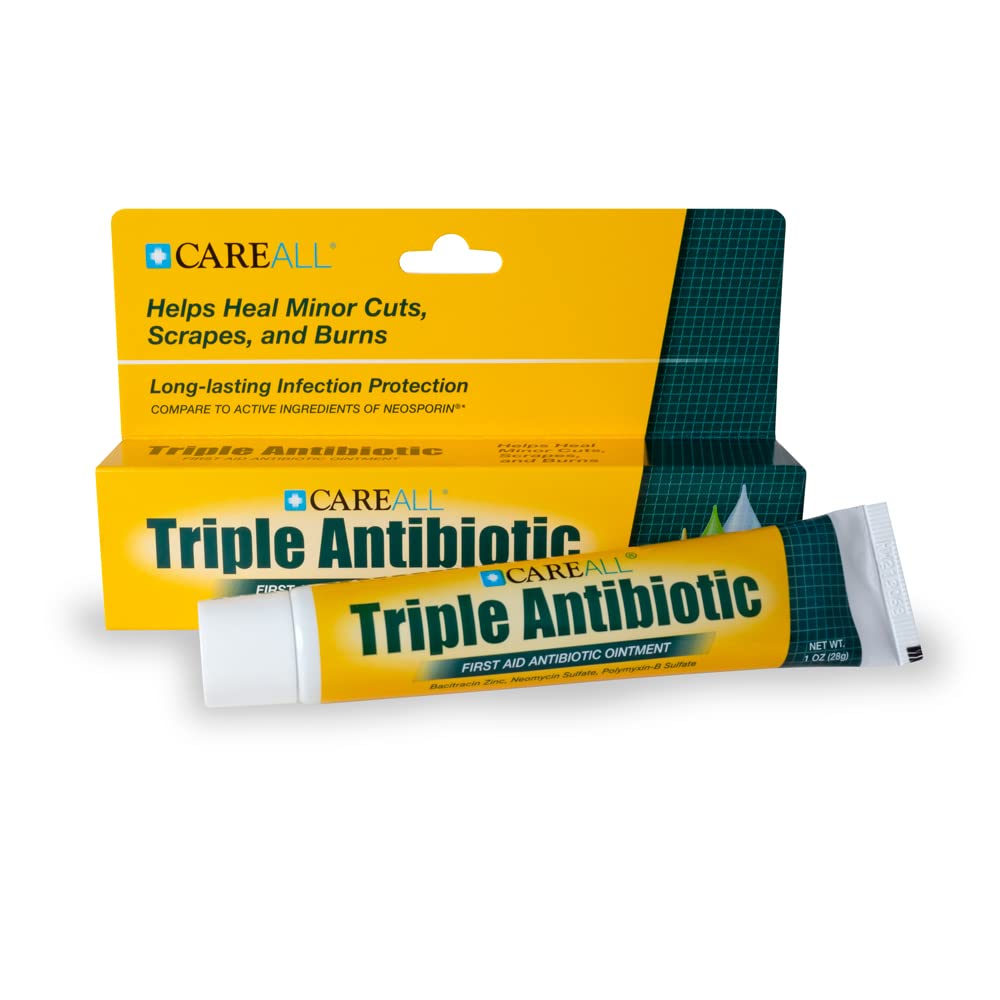 CareAll Triple Antibiotic Ointment 1.0 oz (4 Pack), First Aid Ointment for Minor Scrapes, Cuts, and Burns to Help Prevent Infection, Compare to The Active Ingredients of The Leading Brand CareAll buy supplements Au