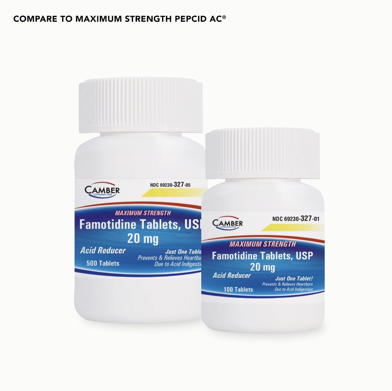 Camber Famotidine Tablets 20 mg Maximum Strength Acid Reducer 500ct Family Pack CAMBER PHARMACEUTICALS, INC buy supplements Au
