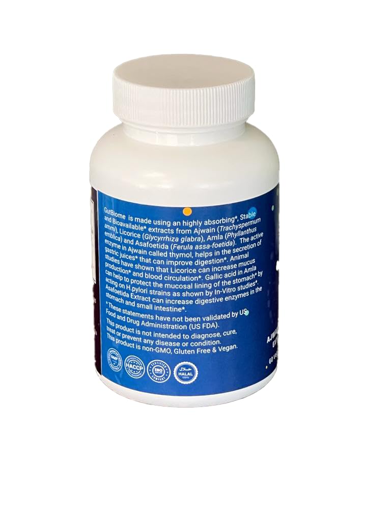 Metacure GutBiome – Liposomal Extracts of Ajwain, Licorice, Amla & Asafoetida – Advanced Digestive Support Formula – Vegan, Non‑GMO, Gluten‑Free – 60 Capsules MetacureBuy Supplements Australia