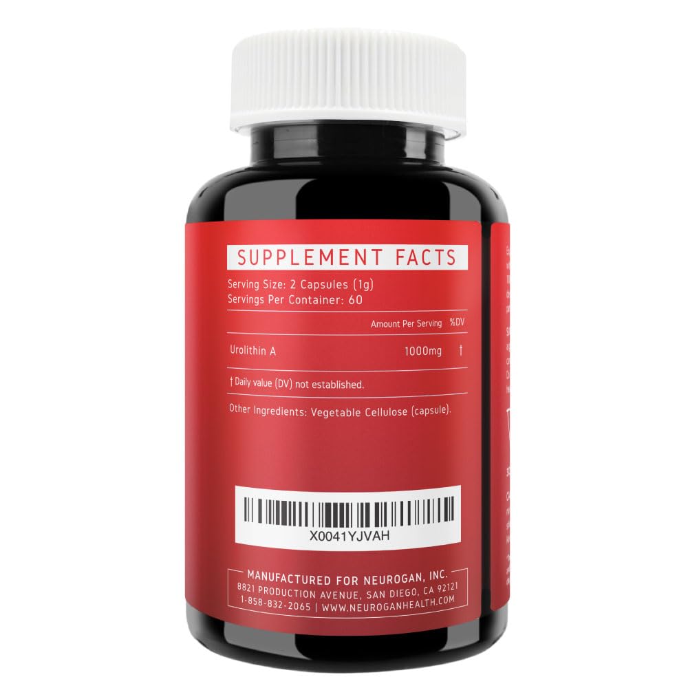 Neurogan Urolithin A PRO Capsules - 1000mg, 120 Ct - Advanced Cellular Health, Post Biotic Supplements - Ultra Micronized Urolithin A Supplement, Sourced from Pomegranate Extract NeuroganBuy Supplements Australia