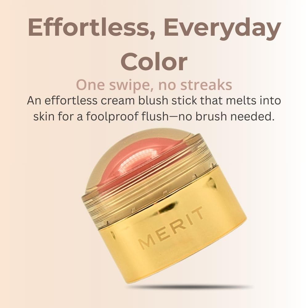 MERIT Flush Balm Cream Blush – Lusitano Soft Peach | Hydrating Radiant Cheek & Lip Tint Stick with Vitamin E | Lightweight, Buildable, Vegan & Cruelty-Free Blush MeritBuy Supplements Australia