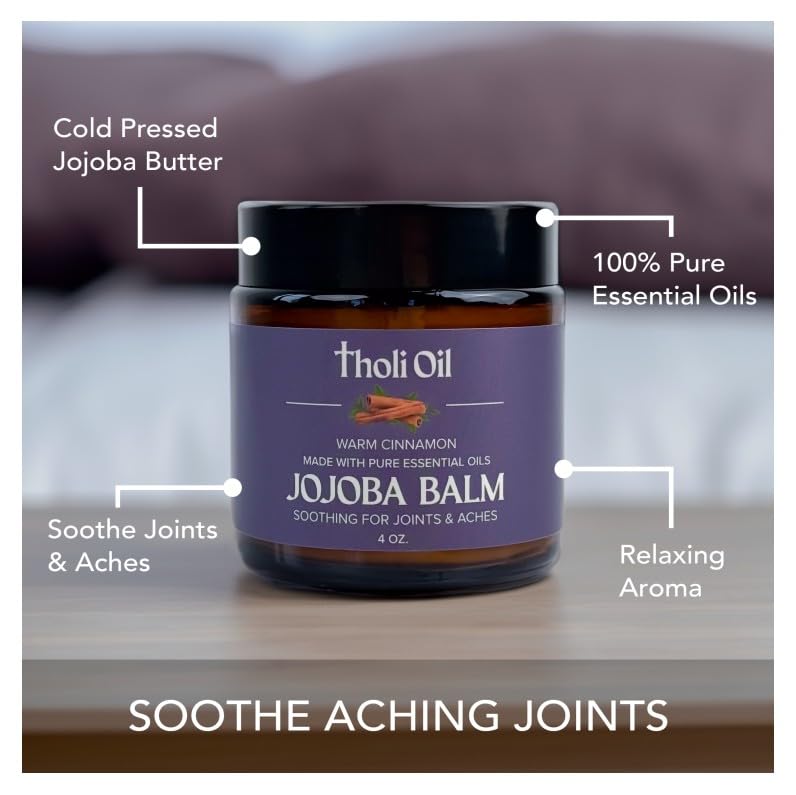 tHOli Plantar Fasciitis Relief Balm – Jojoba Cream with Cinnamon, Cassia, Spikenard & Hyssop – Soothes Heels, Supports Joints & Skin Repair (1oz) Tholi OilBuy Supplements Australia