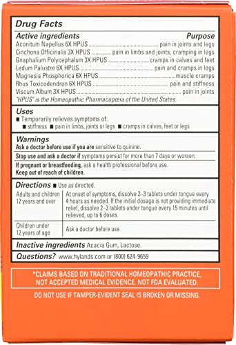Hyland's Leg Cramps, Relief of Leg, Calf, Charley Horses, and Foot Cramps, 50 Quick-Dissolving Tablets Hyland'sBuy Supplements Australia