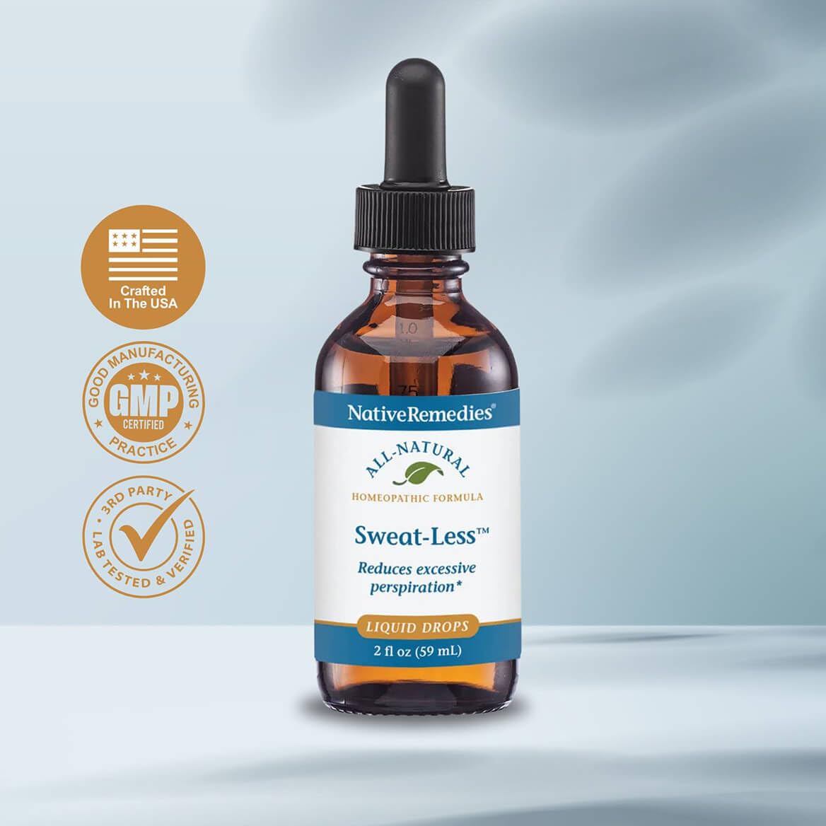 Native Remedies Sweat-Less - Natural Homeopathic Formula for Excessive Sweating, Perspiration and Clamminess - 59 mL Native RemediesBuy Supplements Australia