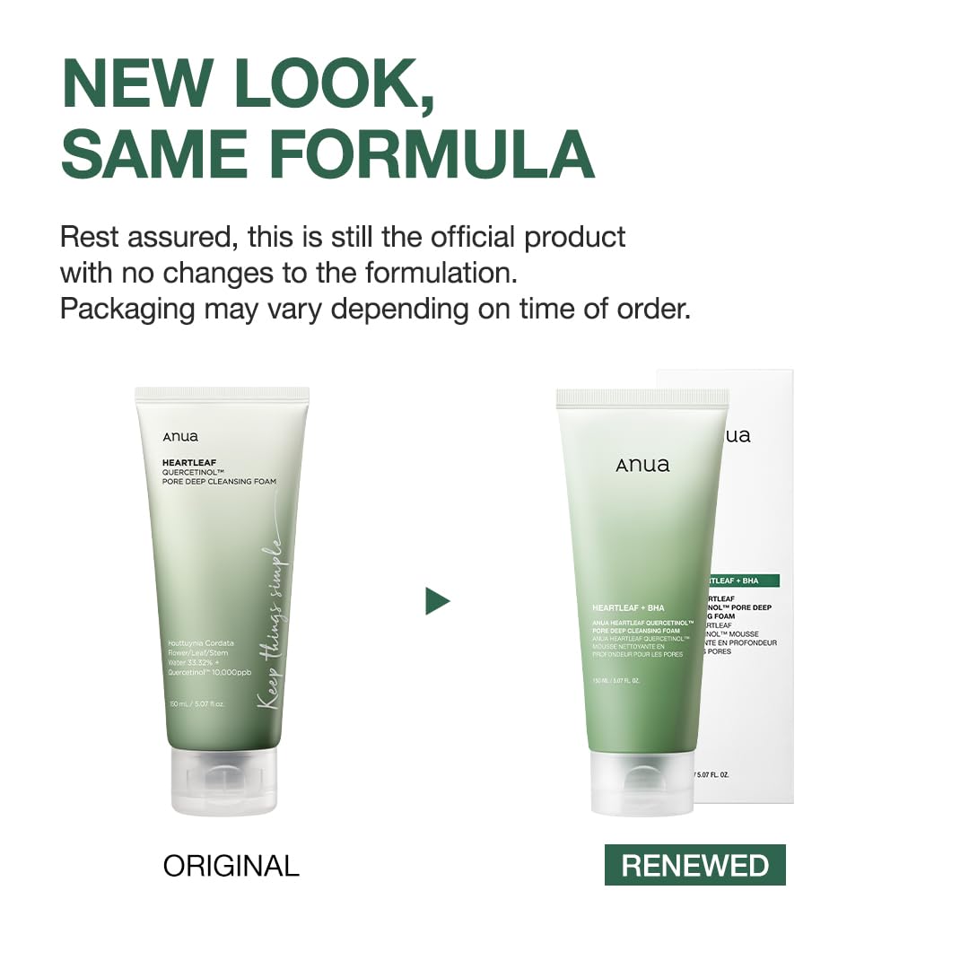 Anua Heartleaf Quercetinol Pore Deep Cleansing Foam, Face wash for Pore Refining Cleanser, Hydrating Daily Facial Cleanser
