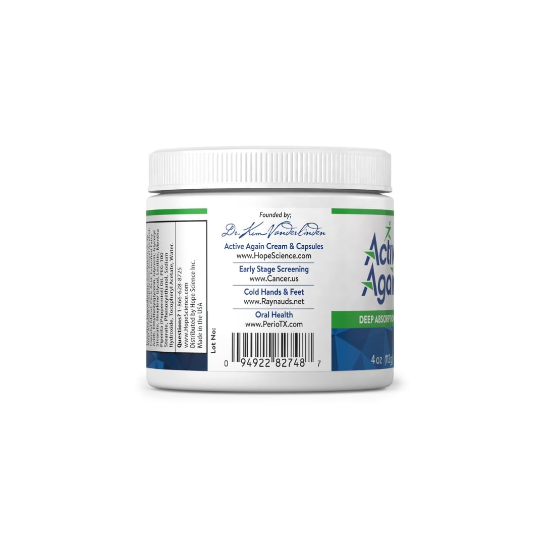 ACTIVE AGAIN Joint & Muscle Cream, 4oz | Clinically Proven for Joint Health and Mobility, Muscle, Back, Knee, Shoulder | Long Term Results| Doctor Approved | Made in USA ACTIVE AGAINBuy Supplements Australia