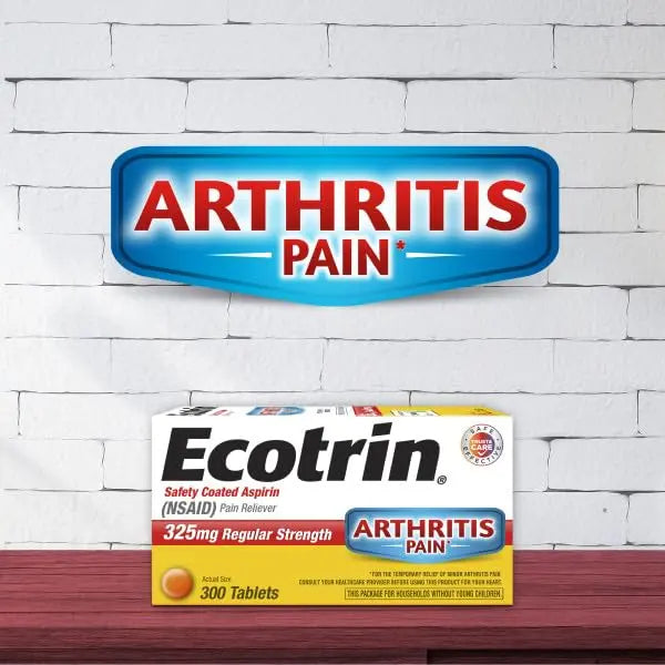 Ecotrin Regular Strength Safety Coated Aspirin | Arthritis Pain | 300 Tablets (2 Pack) EcotrinBuy Supplements Australia