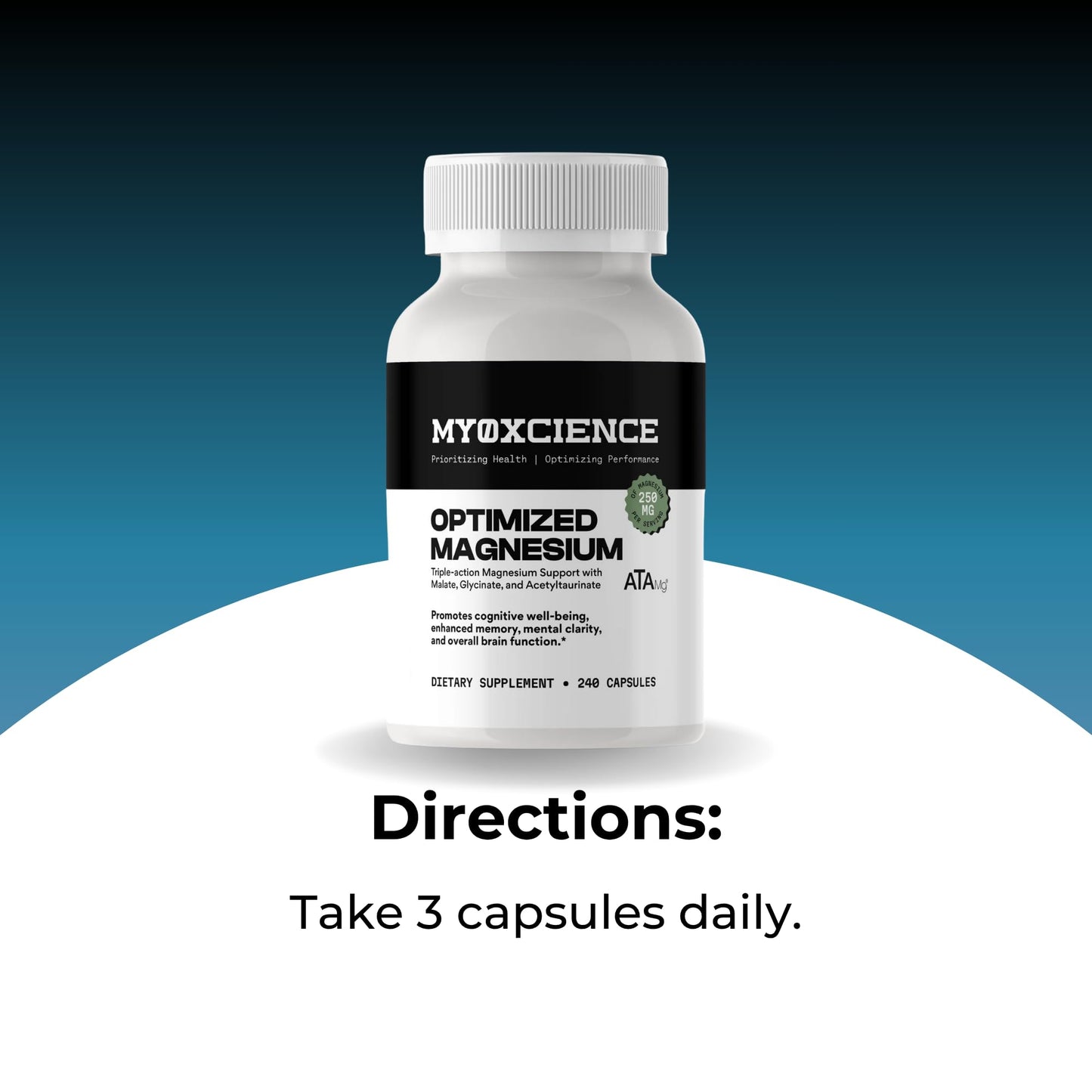 MYOXCIENCE Optimized Magnesium Glycinate + Magnesium Taurate (as ATAmag®) for High Brain Bioavailability to Support Stress Relief and Sleep | 80 Servings MYOXCIENCE buy supplements Au