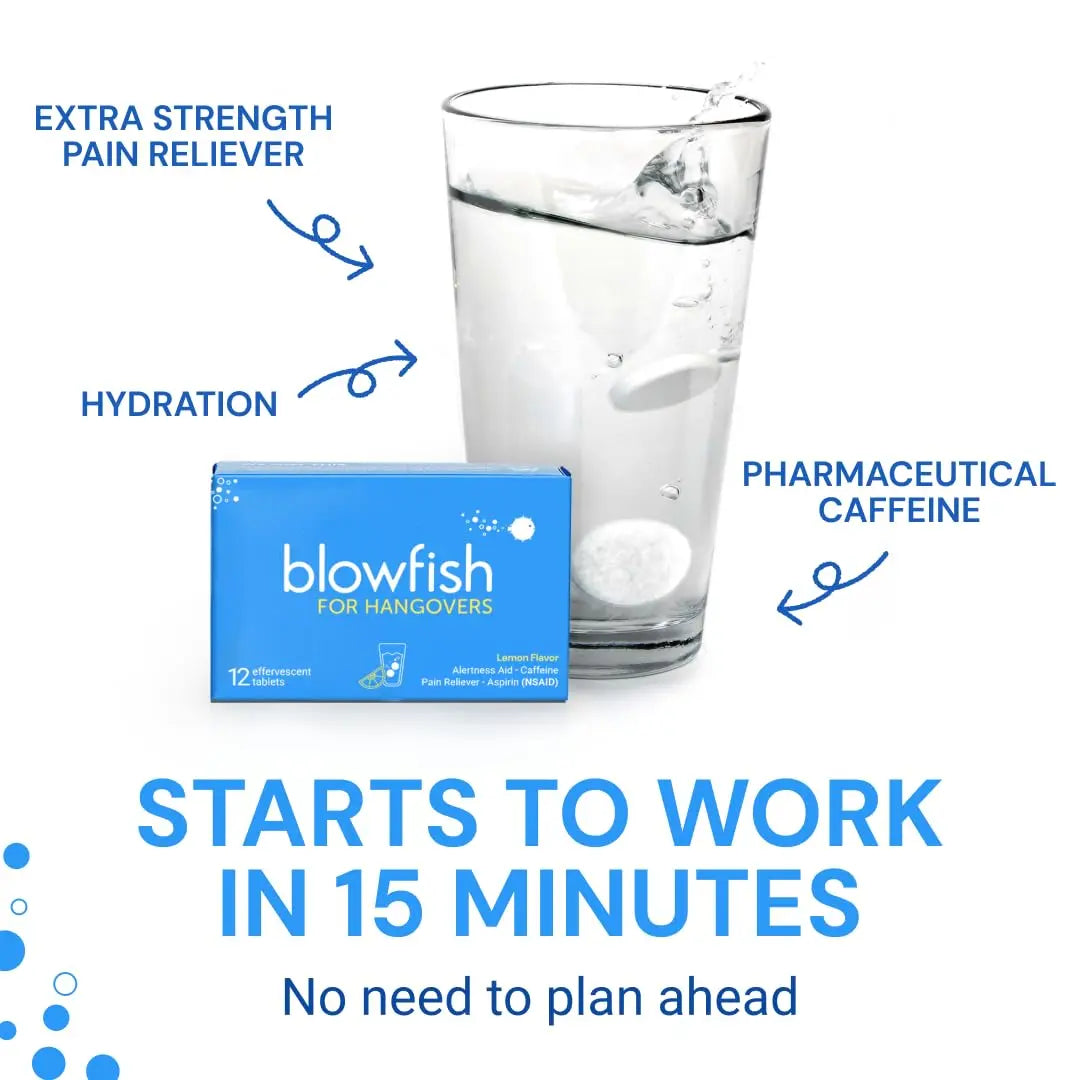 Blowfish for Hangovers - Fast Hangover Relief in 15 Minutes | FDA-Recognized Formulation | Headache Relief, Energy, and Hydration in One Step BlowfishBuy Supplements Australia