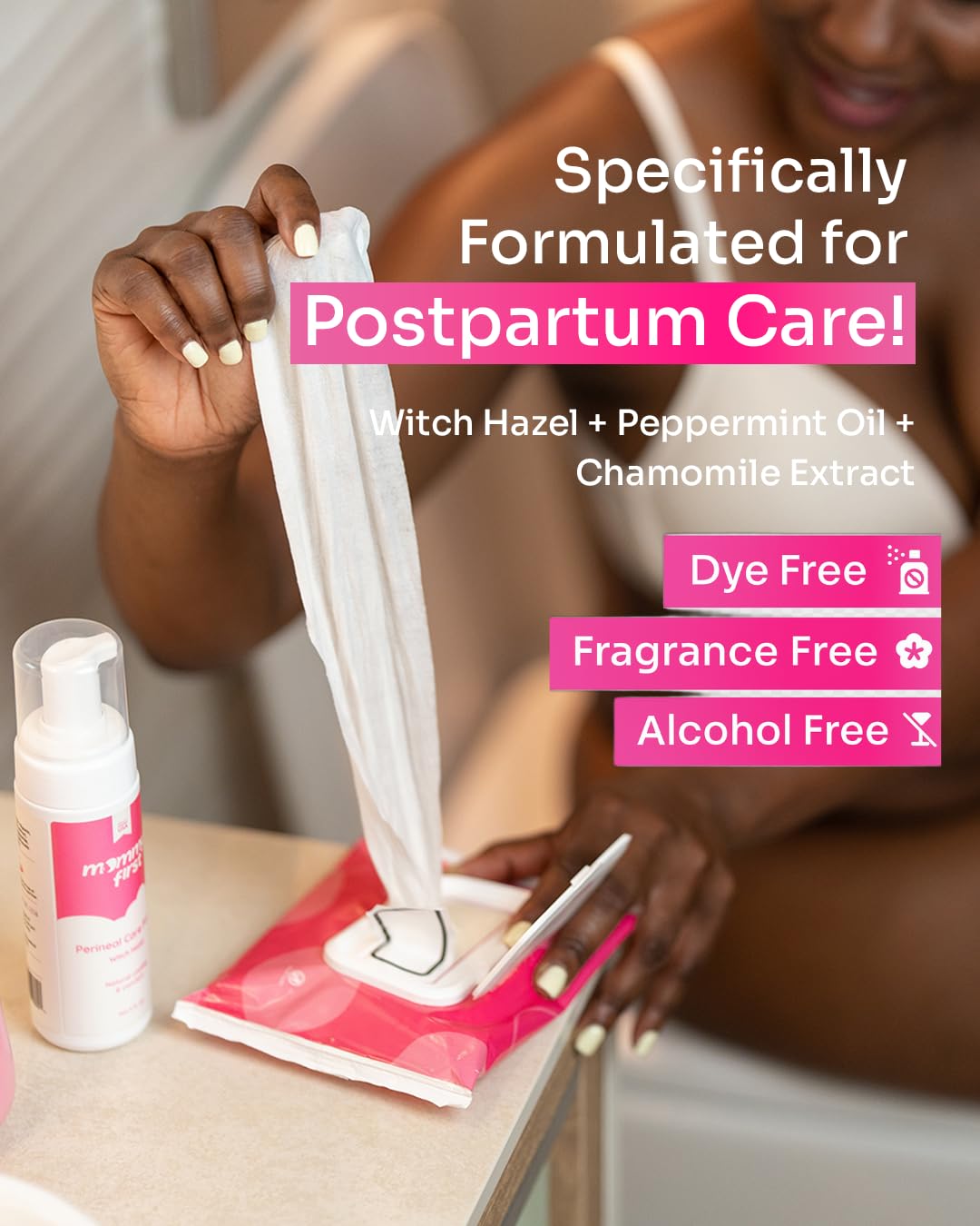 Mommy First® Alcohol-Free Witch Hazel Postpartum Healing Foam & Perineal Cooling Liners Bundle – Probiotic-Infused Relief for Perineal Pain, Itch & Burn After Birth – 24 Liners + 5oz Foam Mommy FirstBuy Supplements Australia