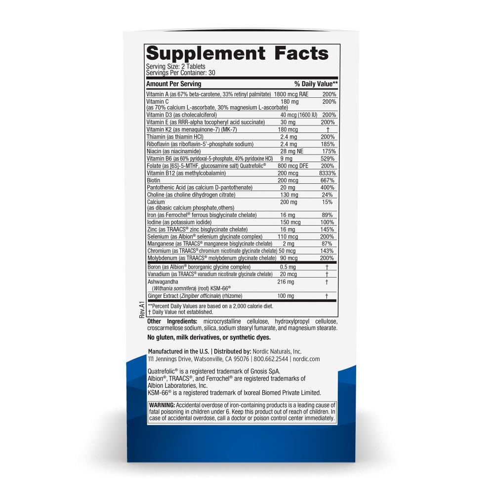 Nordic Naturals Women’s Multivitamin Extra Strength - Skin, Hair, Energy, & Bone Support - Immunity Supplement - 20 Essential Nutrients - 60 Tablets - 30 Servings Nordic NaturalsBuy Supplements Australia