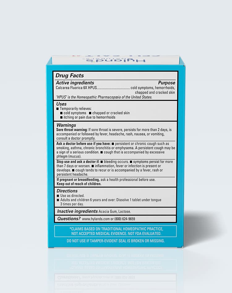 Hyland's Cell Salt No. 1 Calc Fluor 6X Tablets, Natural Relief of Colds, Hemorrhoids and Chapped Skin, Quick Dissolving Tablets, 100 Count Hyland'sBuy Supplements Australia