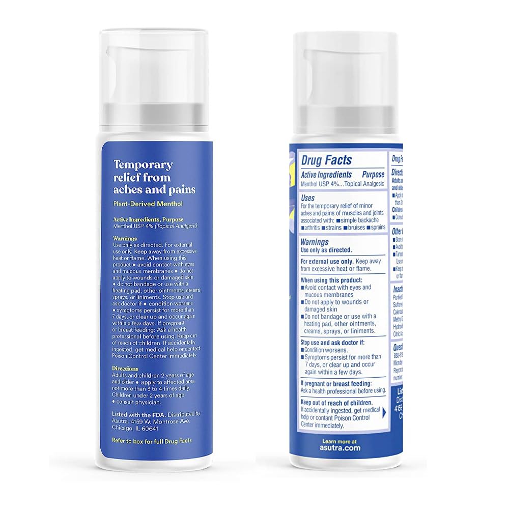 ASUTRA Relief Cream, 3 oz - Cooling Sensation, Temporary Relief from Muscle Discomfort and Soreness, 4% Menthol, Arnica Montana, and Dimethyl Sulfone (MSM) ASUTRABuy Supplements Australia