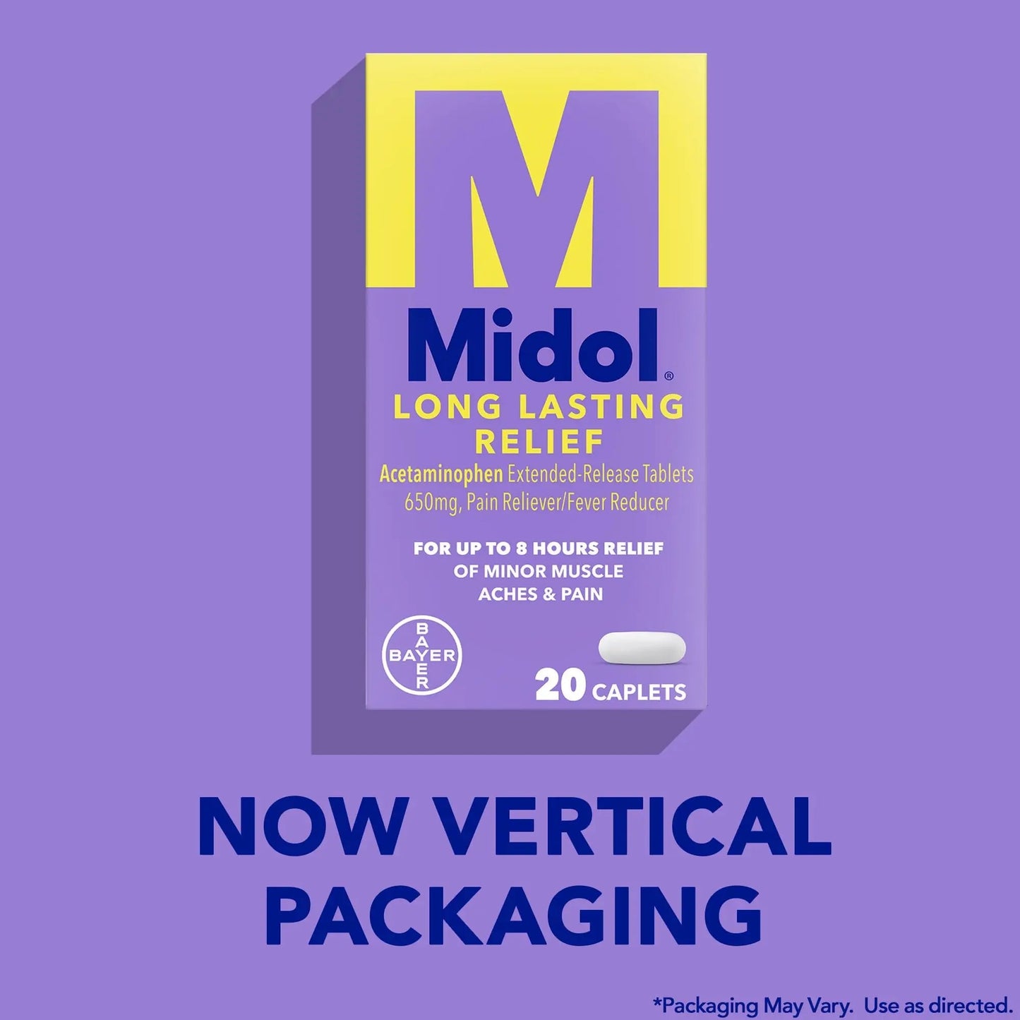 Midol Long Lasting Relief 20ct: Midol Long Lasting Relief, Menstrual Symptom Reliever & Fever Reducer, Caplets with Acetaminophen for Menstrual Pain Relief - 20 Count (Packaging May Vary) MidolBuy Supplements Australia