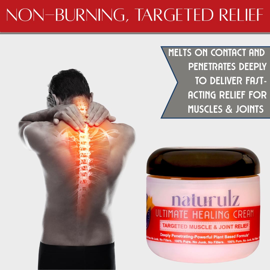 Naturulz Ultimate Healing (Medicated) Cream OTC 4 Ounce - Pain & Arthritis Topical for Sore Lower Back, Neck, Shoulders, and Muscles. All-Natural Formula with Medication Strength Capsaicin. NaturulzBuy Supplements Australia