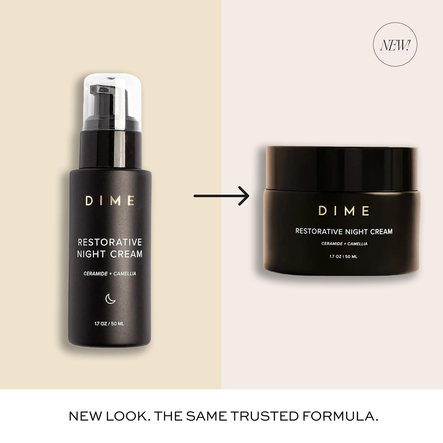 DIME Beauty Restorative Night Cream, Facial Moisturizer with Ceramides and Sea Buckthorn, 1.7 oz / 50 ml in Pump DIMEBuy Supplements Australia
