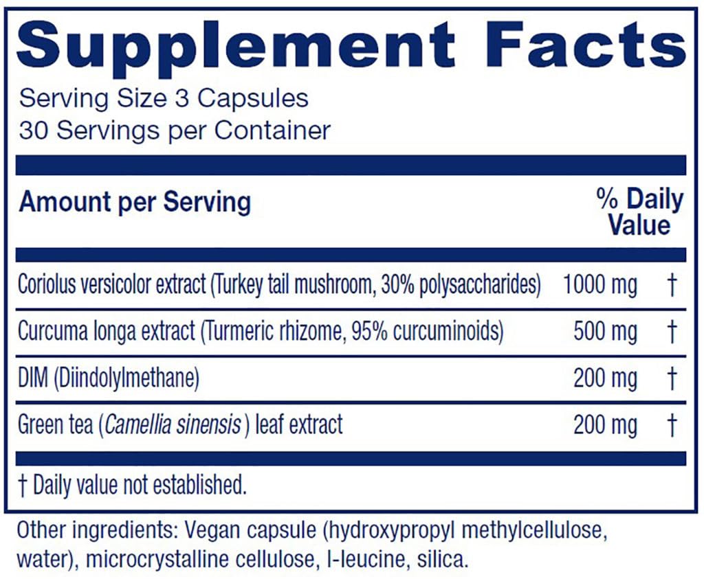 Vitanica CCDG Blend, Immune Support, DIM Supplement 200mg, Turkey Tail Mushroom, Turmeric, Green Tea, Vegan, 90 Capsules Vitanica buy supplements Au