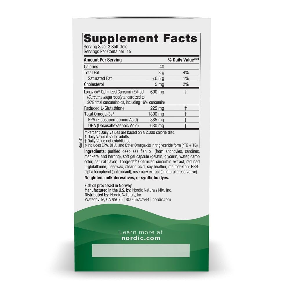 Nordic Naturals Recovery Plus, Unflavored - 45 Soft Gels - 1800 mg Omega-3 Fish Oil - 600 mg Longvida Optimized Curcumin - Cellular Health & Recovery - Post-Exercise Muscle Support - 15 Servings Nordic NaturalsBuy Supplements Australia