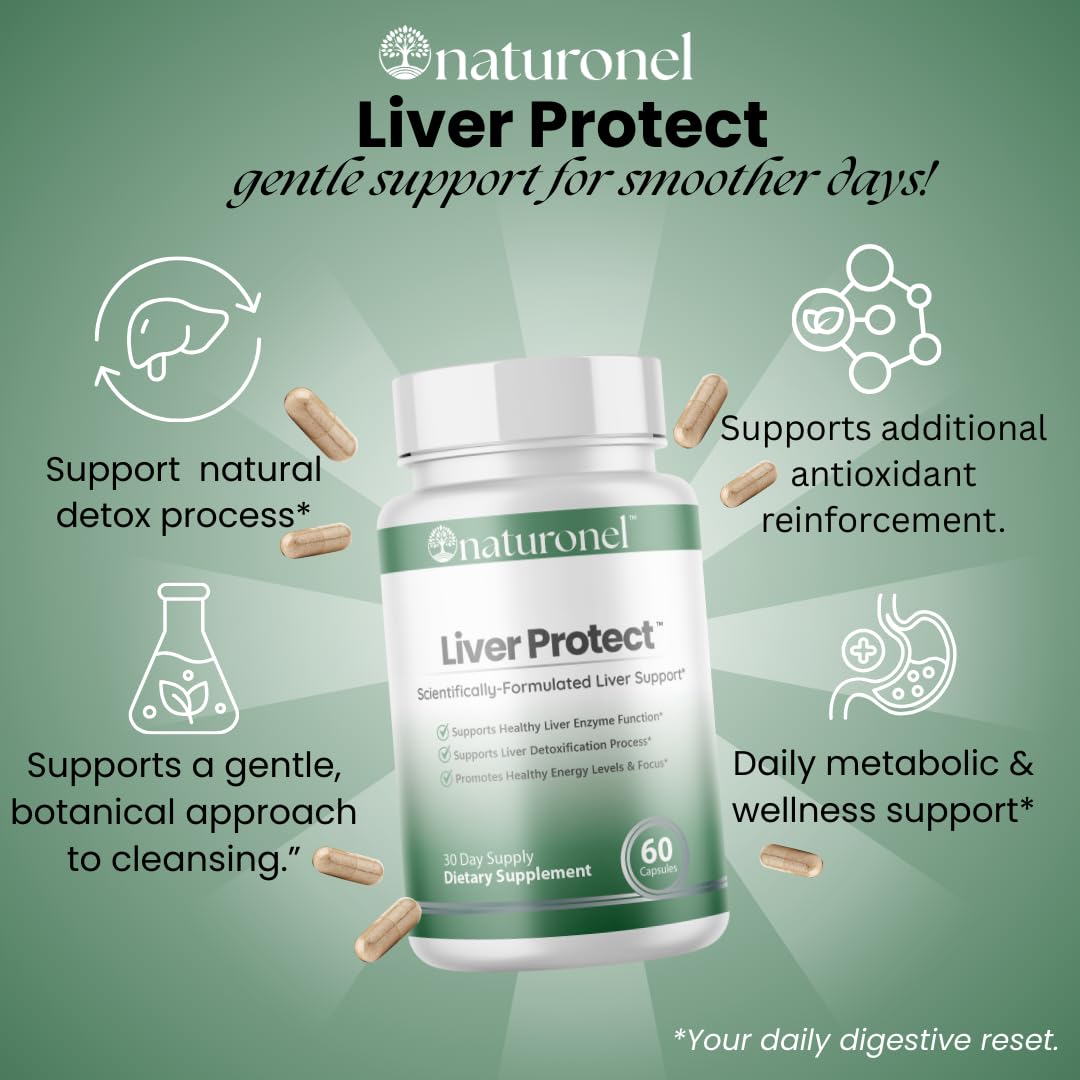 Naturonel Liver Protect – Liver Cleanse Detox & Repair | Liver Detox with Milk Thistle, Beetroot, Artichoke, Dandelion, Chicory, Yarrow, Jujube & Herbal Detox Blend | Made in USA, GMP Certified (1) NaturonelBuy Supplements Australia