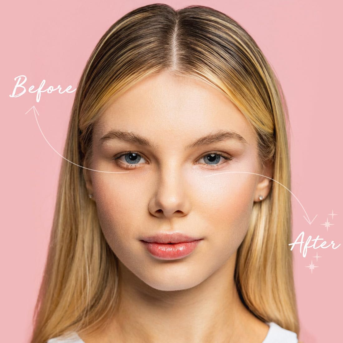 Palladio Under Eye Brightener, Conceal, Brightens, Reduces Appearance of Dark Circles, With Caffeine Peptides & Vitamin E, Tired Skin Color Correcting Brightener & Primer, Light to Medium (Soft Pink) PalladioBuy Supplements Australia