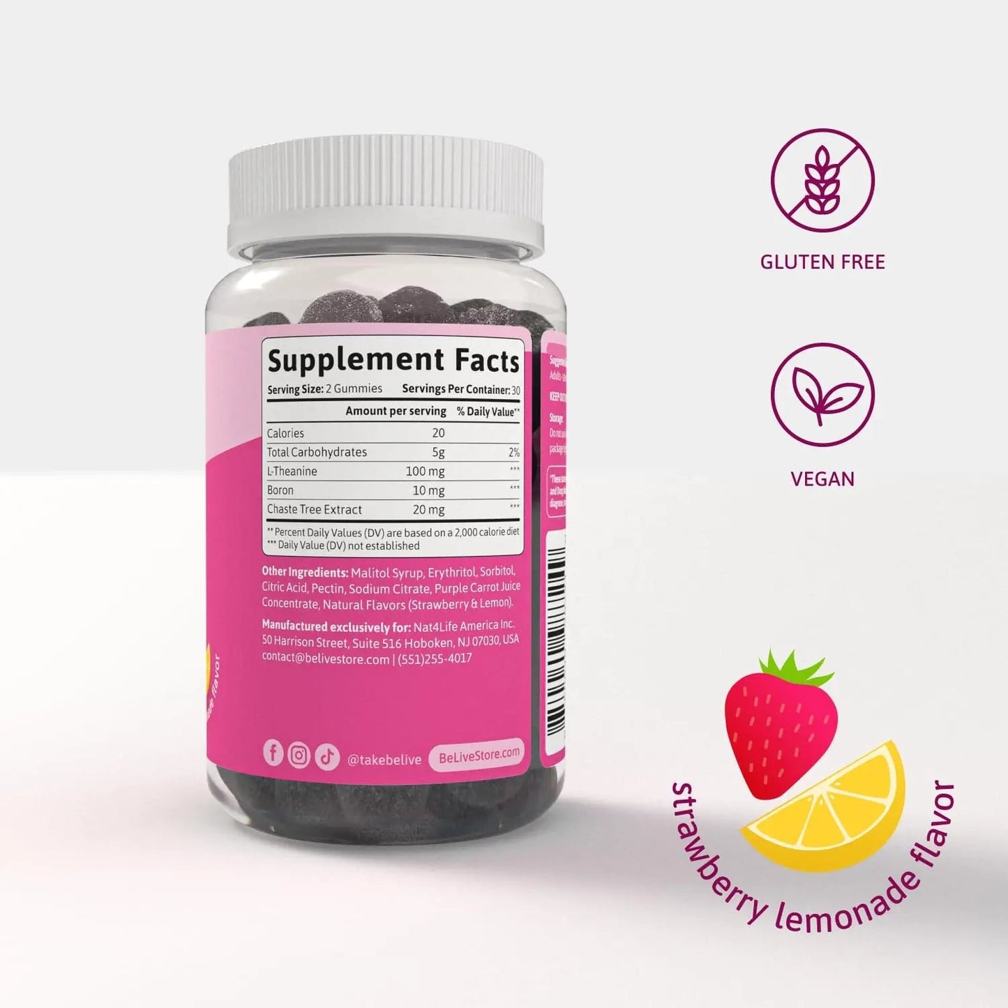 BeLive PMS Support Gummies Supplement – Helps Relieve PMS Symptoms – Hormonal Balance Mood Swings & Cramps Relief, Bloating Support – with Chaste Tree Extract - Strawberry Lemonade Flavor – 60 Count BeLiveBuy Supplements Australia