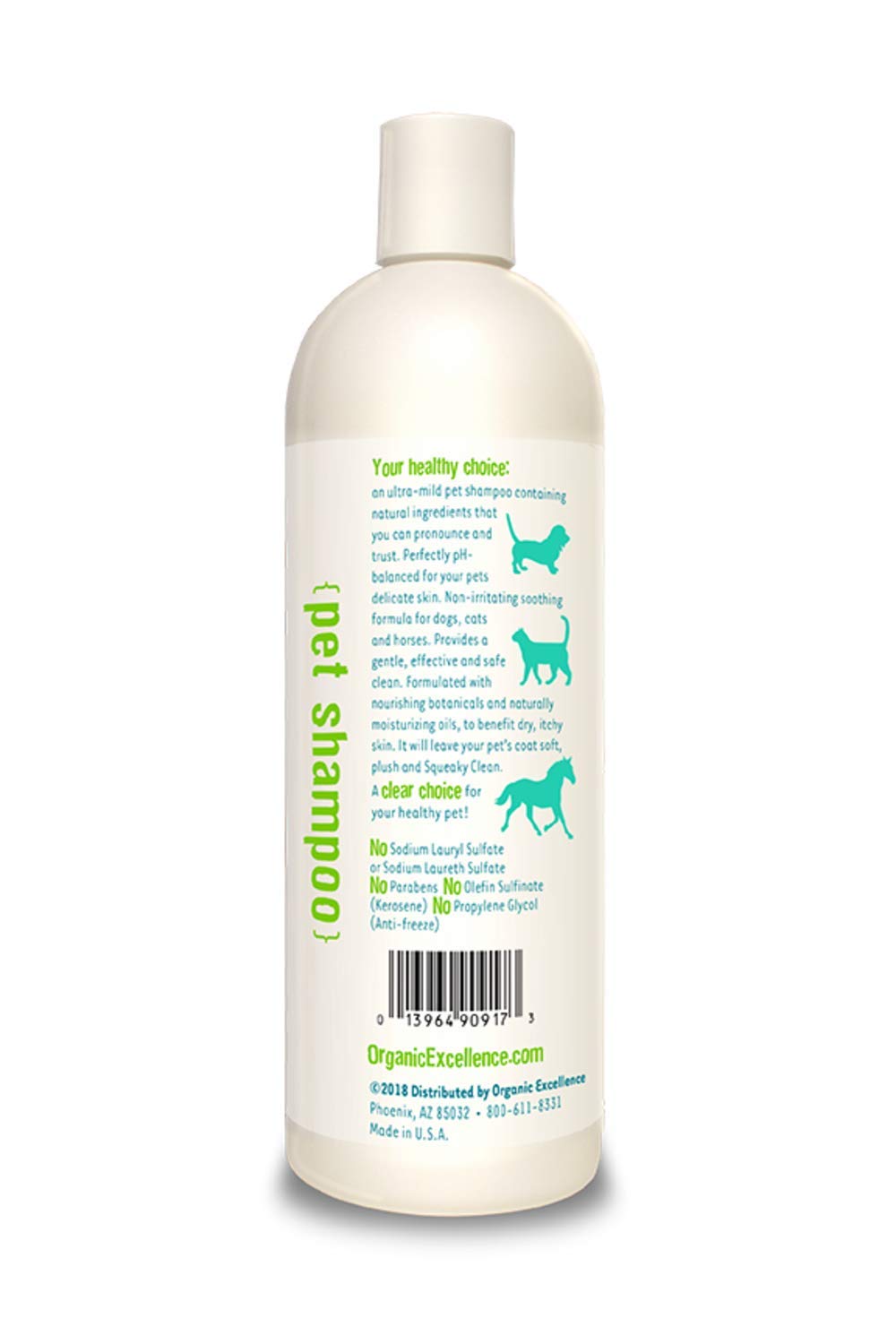 Organic Excellence Mild Dog Shampoo, Great for All Pets: Dogs, Puppies, Cats, Horses, Formulated for Sensitive Skin, Made with Aloe and Nourishing Botanicals - 16oz Organic ExcellenceBuy Supplements Australia
