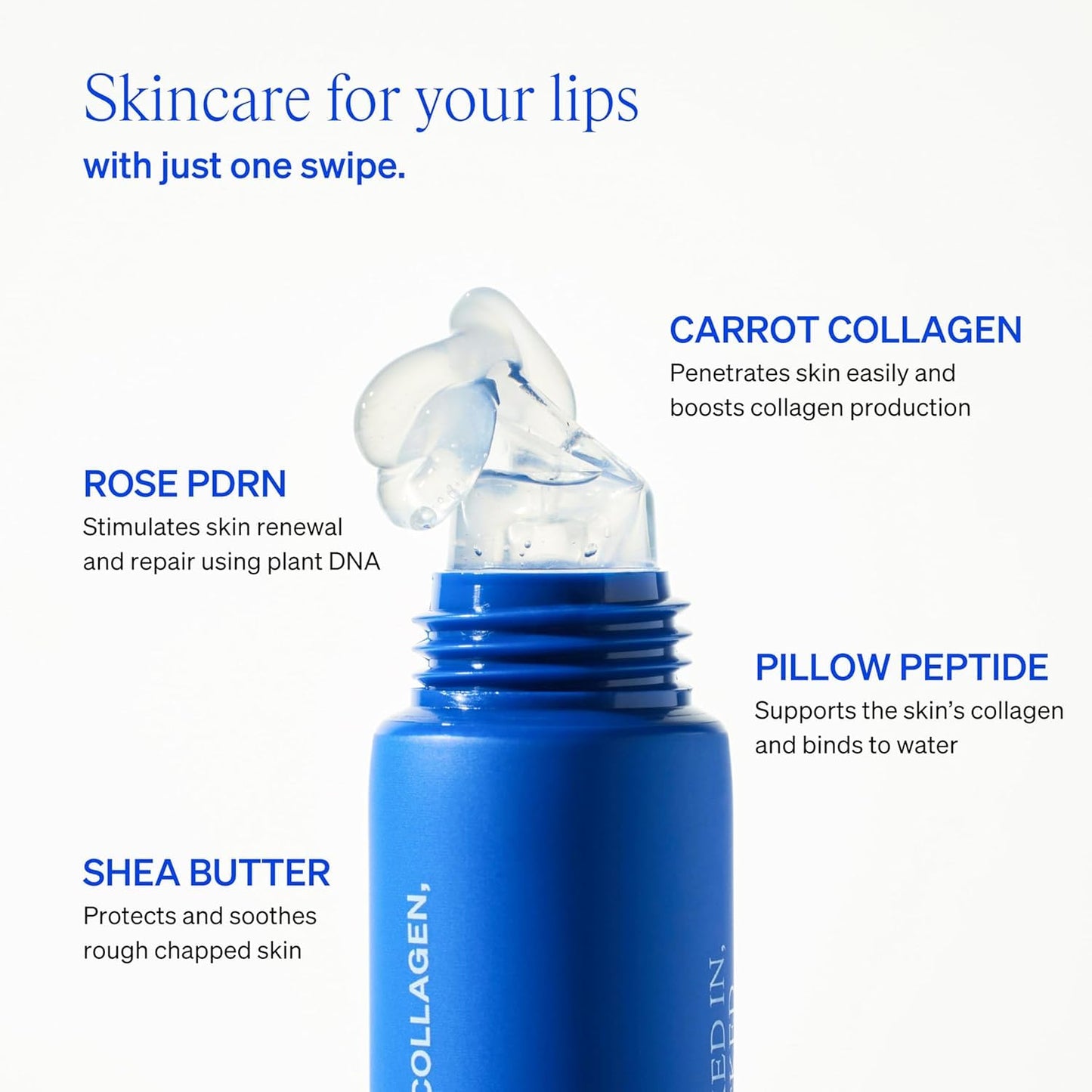 KNEMO LipLock Jelly Serum for Dry Lips, Long-Lasting, Hydrating, Plumping, Glossy Mask with Rose PDRN, Carrot Collagen, Pillow Peptide, Moisturizing Tinted Lip Balm. (Crystal Clear) KNEMOBuy Supplements Australia