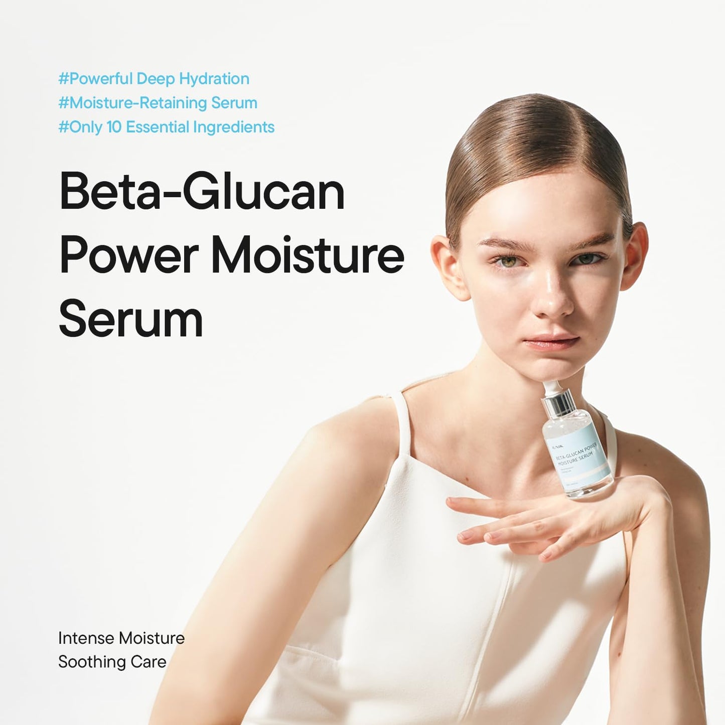 IUNIK Beta-Glucan Power Moisture Serum – Beta-Glucan & 7 Types of Peptides Deep Hydration Vegan Serum for Dry