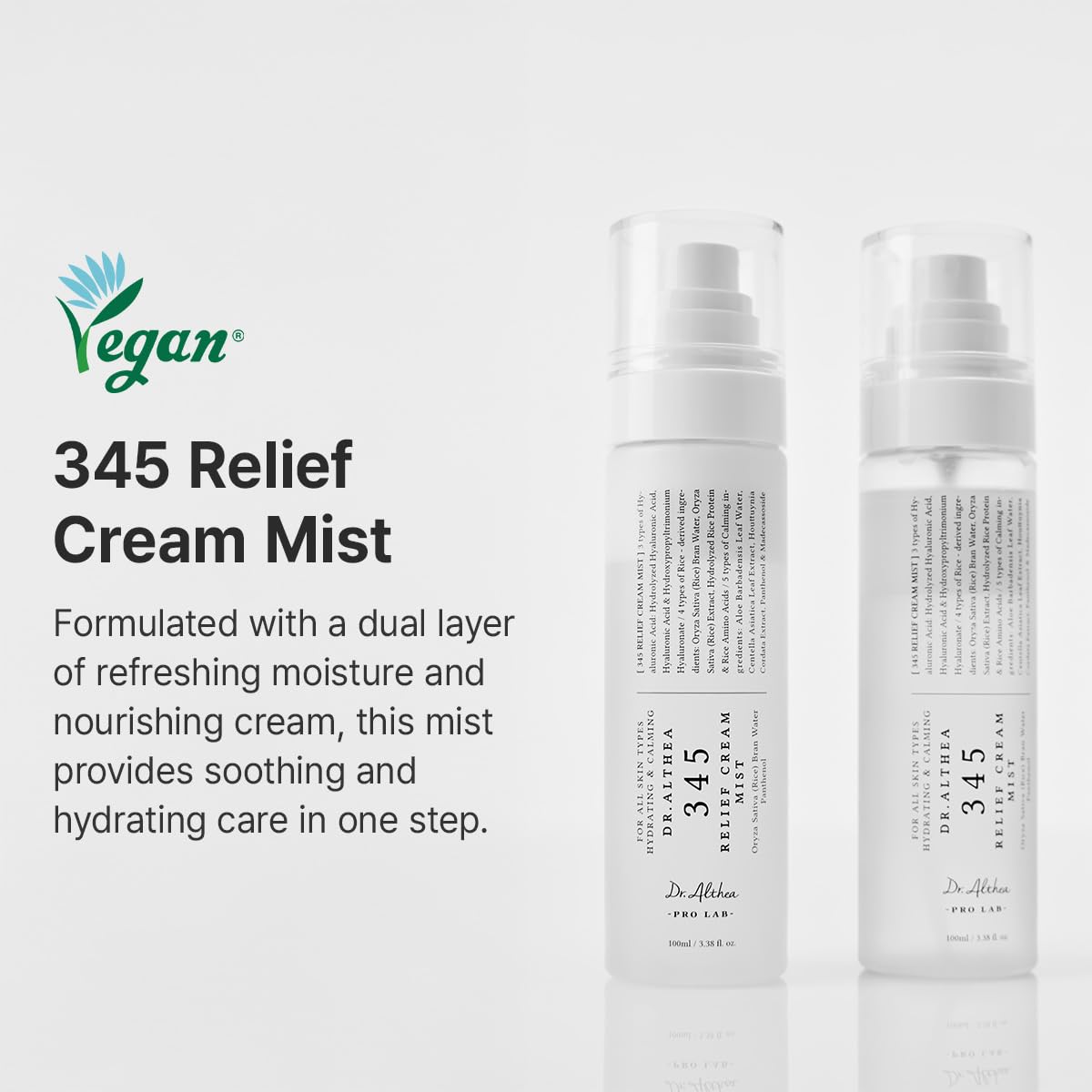 Dr.Althea 345 Relief Cream Mist | Hydrating Facial Mist with Rice Extract | Soothing Care for Sensitive Skin