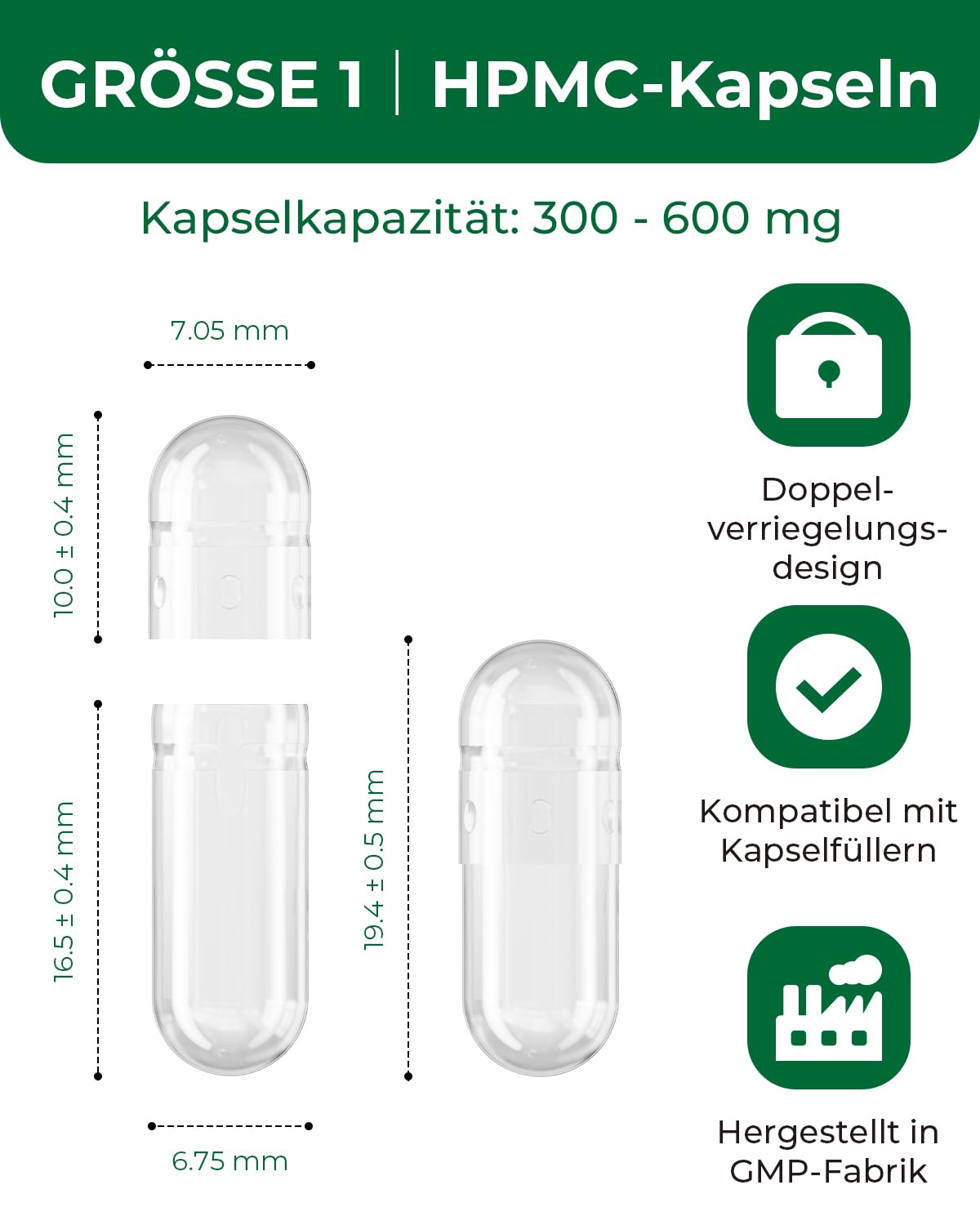 HPMC Empty Capsules Size 1-200 Clear Count Pill Capsules Empty - Plant-Based Cellulose | Vegetarian, Halal, Non-GMO | for DIY Supplement & Herbal Filling MéipaLienBuy Supplements Australia