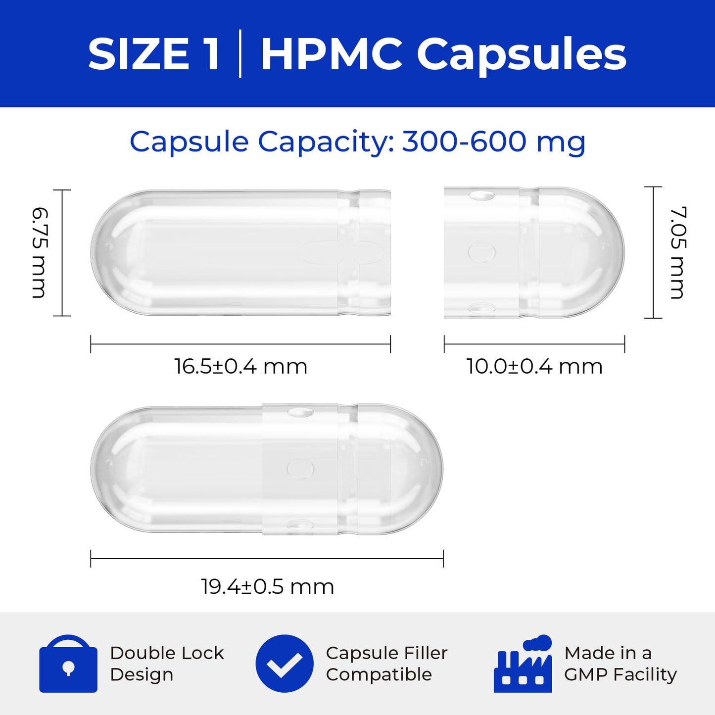 ATLEMISME Empty Vegan Capsules Size 1 - Vegan Capsules Empty (1000 Count) ATLEMISMEBuy Supplements Australia