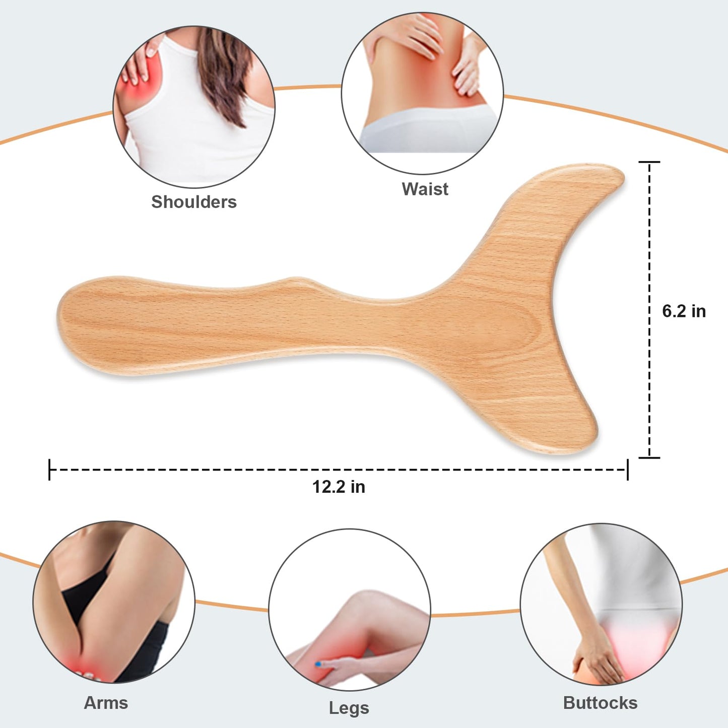 KintKita Wood Therapy Massage Tools,Wooden Lymphatic Drainage Massager, Cellulite Remover Body Sculpting Tool for Cellulite Reduction,Muscle Tension Release,Body Contouring-12 * 6 in KintKita buy supplements Au