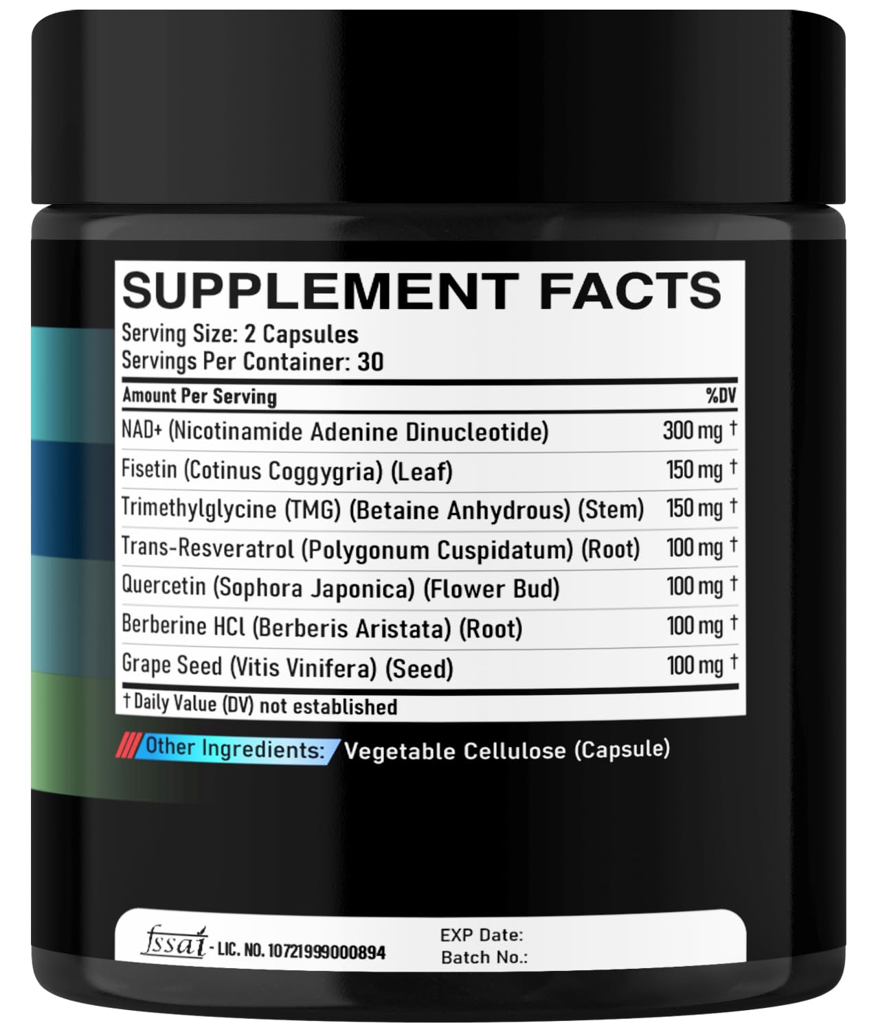 DEDICAD NAD.+ Supplement - Combined to Resveratrol, Quercetin, Berberine, Fisetin, TMG and Grape Seed - 60 Capsules DEDICADĀ buy supplements Au