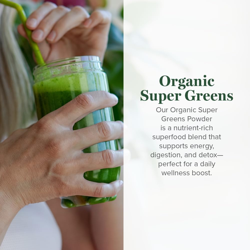 Global Healing Organic Super Greens Powder Blend - Greens Superfood Powder with 15 Raw Whole Sprouts - Delicious Green Juice Smoothie Mix for Daily Nutrition - Non-GMO, Gluten-Free Greens Supplements Global Healing CenterBuy Supplements Australia