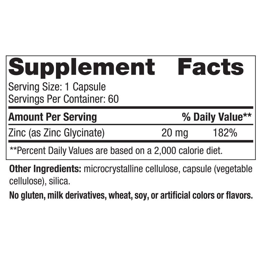 Nordic Naturals Zinc Glycinate - 60 Capsules - 20 mg Highly Absorbable Zinc Glycinate - Optimal Wellness - Non-GMO, Gluten Free, Vegan - 60 Servings Nordic NaturalsBuy Supplements Australia