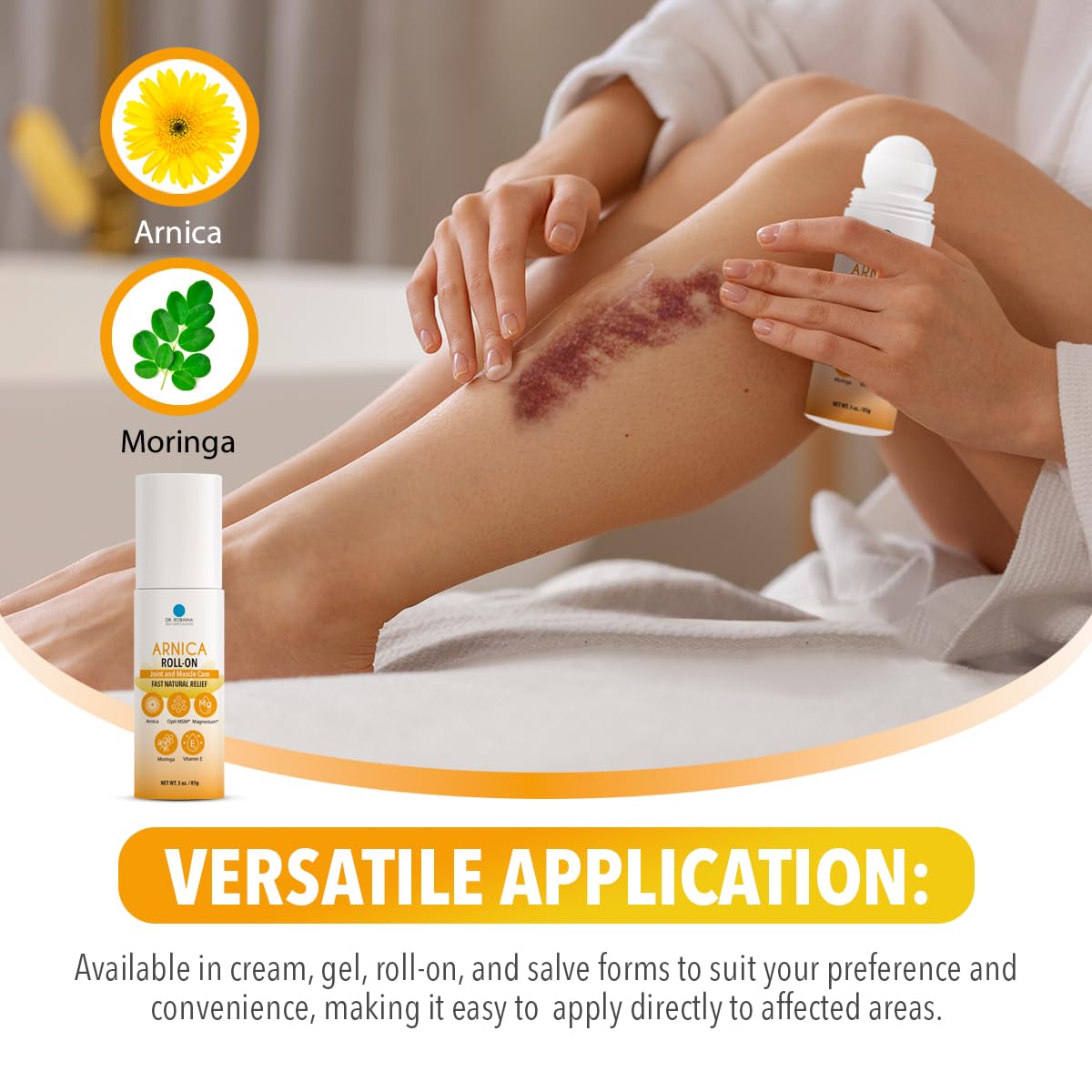 Arnica & DMSO Gel Recovery Bundle – 99.9% Pure Pharmaceutical Grade DMSO & Arnica Roll-On | Lavender Cream & Fast-Absorbing Gel | Hydrating & Non-Greasy | Made in USA Dr. RobainaBuy Supplements Australia