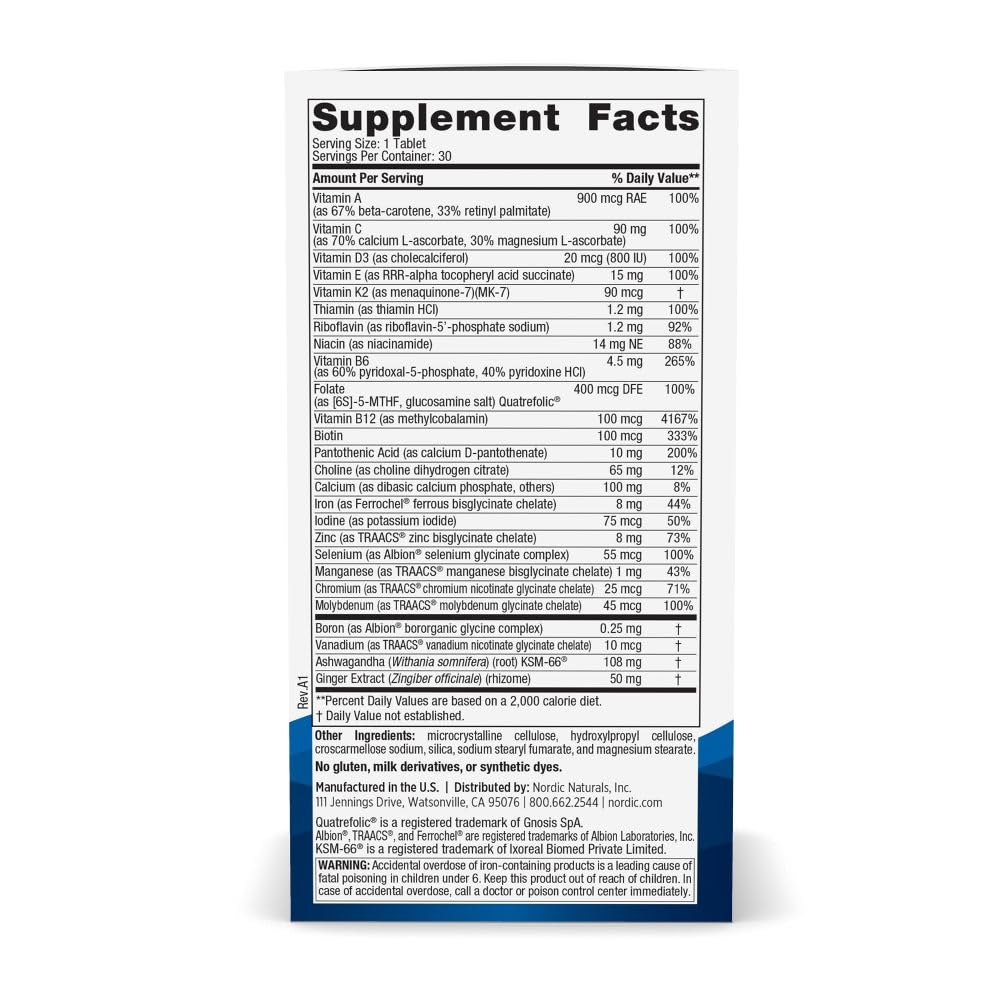 Nordic Naturals Women’s Multivitamin One Daily - Skin, Hair, Energy, & Bone Support - Immunity Supplement - 20 Essential Nutrients - 30 Tablets - 30 Servings Nordic NaturalsBuy Supplements Australia