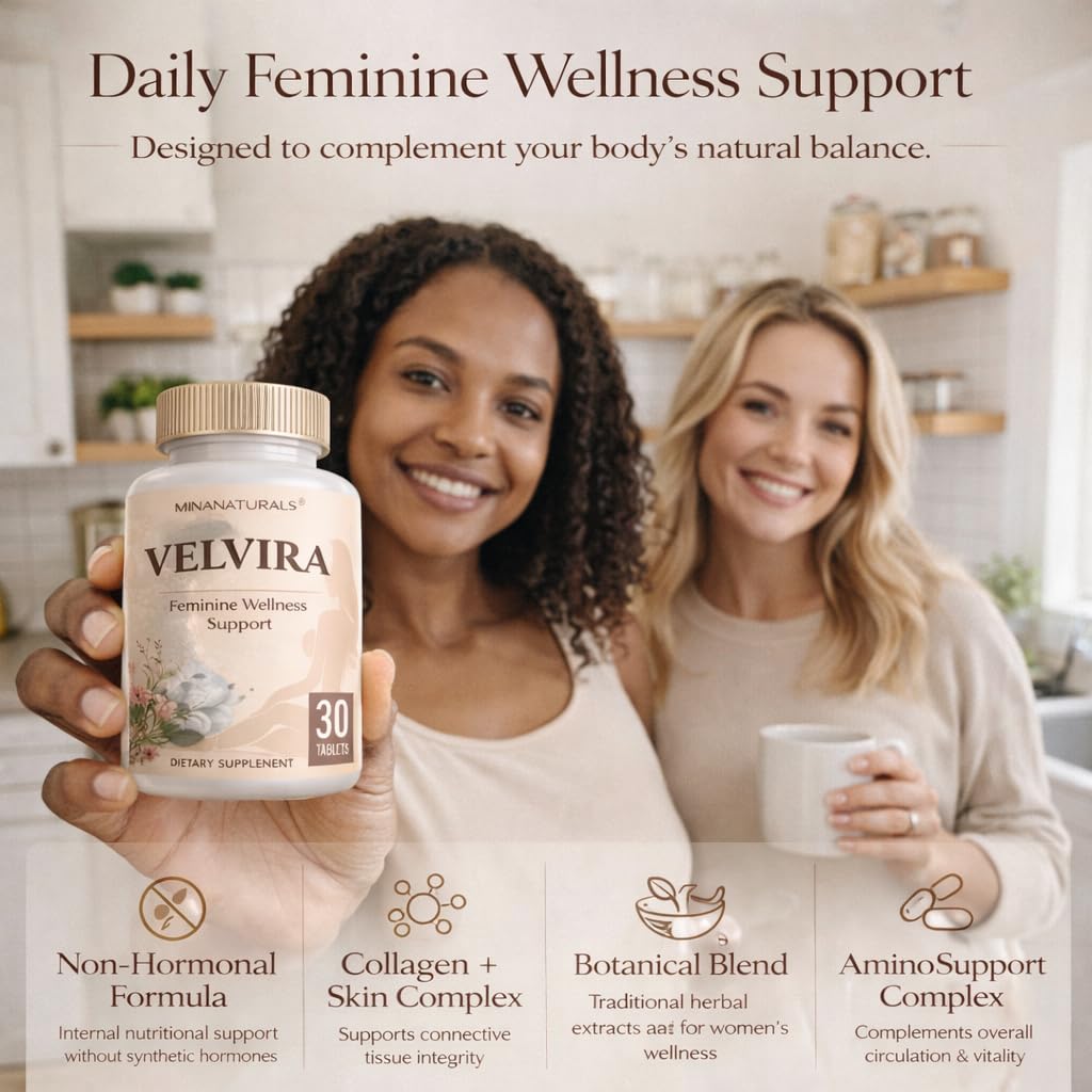 MINANATURALS VELVIRA Feminine Wellness Support Supplement for Women Herbal Rejuvenation Formula with Vitamins, Amino Acids & Collagen 30 Tablets MINANATURALS buy supplements Au