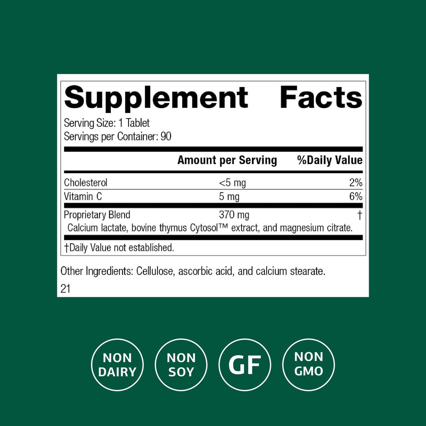 Standard Process Thymex - Cytosol Extract Dietary Supplement for Immune Health - Gluten-Free, Non-Dairy, & Non-Soy - 90 Tablets (90 Servings) Standard Process Inc.Buy Supplements Australia