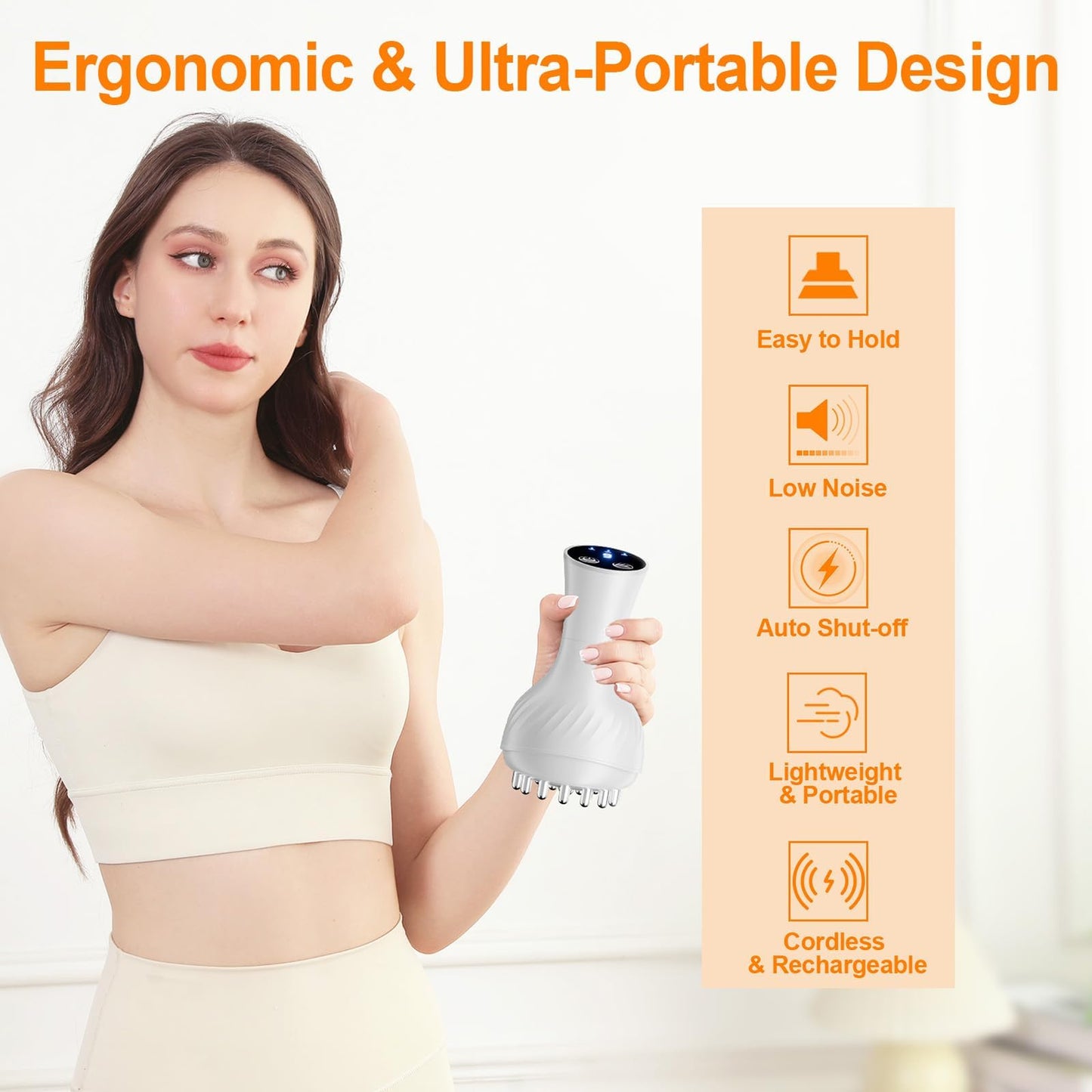 ZY ZERYEW 3-in-1 Handheld Lymphatic Drainage Massager with Red Light, Heat & Vibration - Cordless Anti Cellulite Massage Tool for Body Relaxation, 3 Modes & 9 Speeds for Belly, Legs, Thighs ZY ZERYEW buy supplements Au